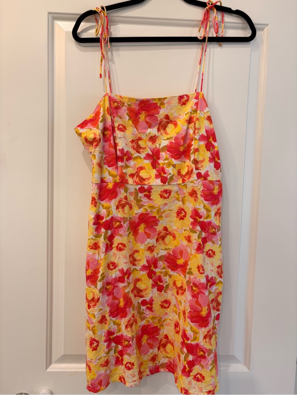 Old Navy Floral Tie-Shoulder Dress in Pink, Yellow & Cream